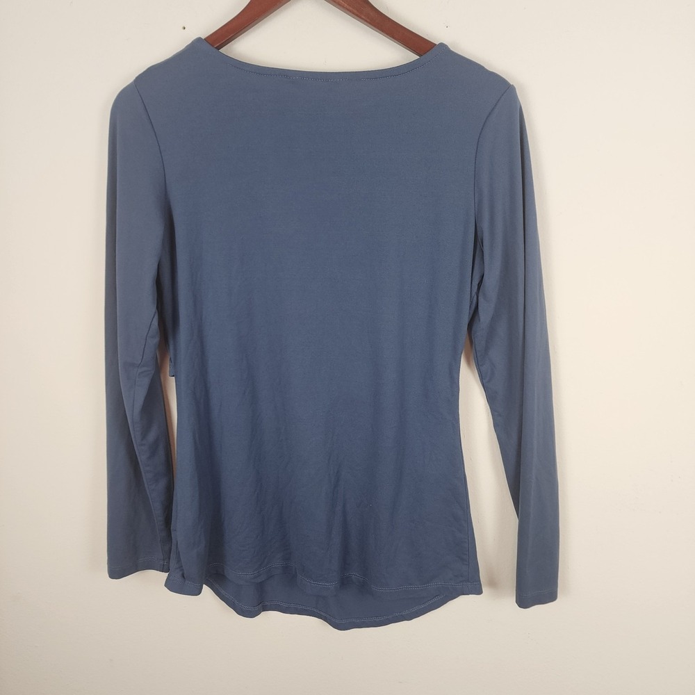 Kindred Bravely Maternity Nursing Open Front Blue Long Sleeve Shirt Women Medium - Picture 2 of 6